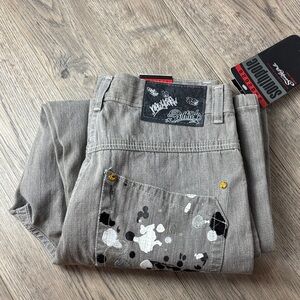 462 NWT  South Pole Gray Cargo Pants with Paint Splatter sz34